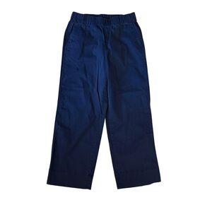 J. Crew Astrid Wide Leg Chino Pant Navy Pull On Medium